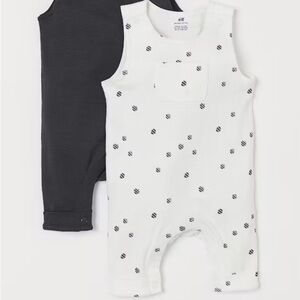 H&M romper sleeveless polka dot white 6/9m organic cotton